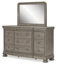 Load image into Gallery viewer, Lexorne King Sleigh Bed with Mirrored Dresser and 2 Nightstands

