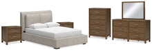 Load image into Gallery viewer, Cabalynn Queen Upholstered Bed with Mirrored Dresser, Chest and 2 Nightstands
